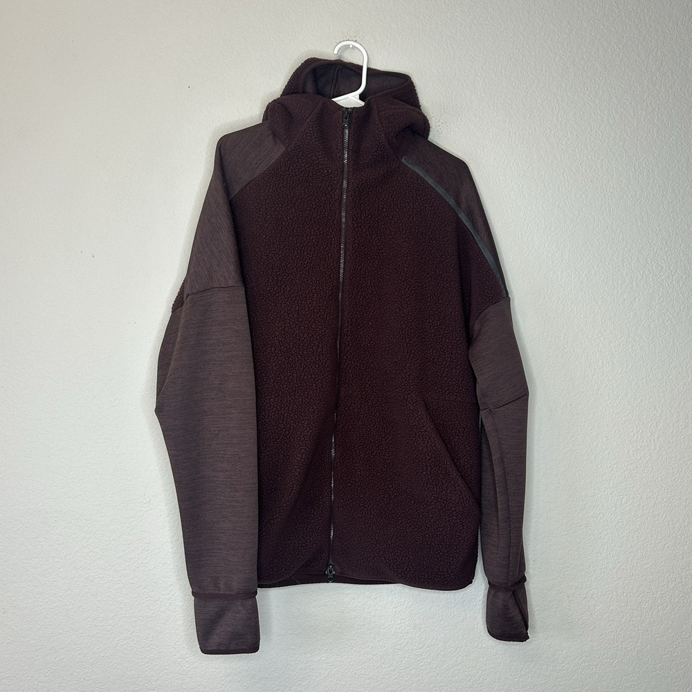Adidas Z.N.E. Winter Heavy Fleece Full Zip Night Red Hoodie Jacket Men's Size L